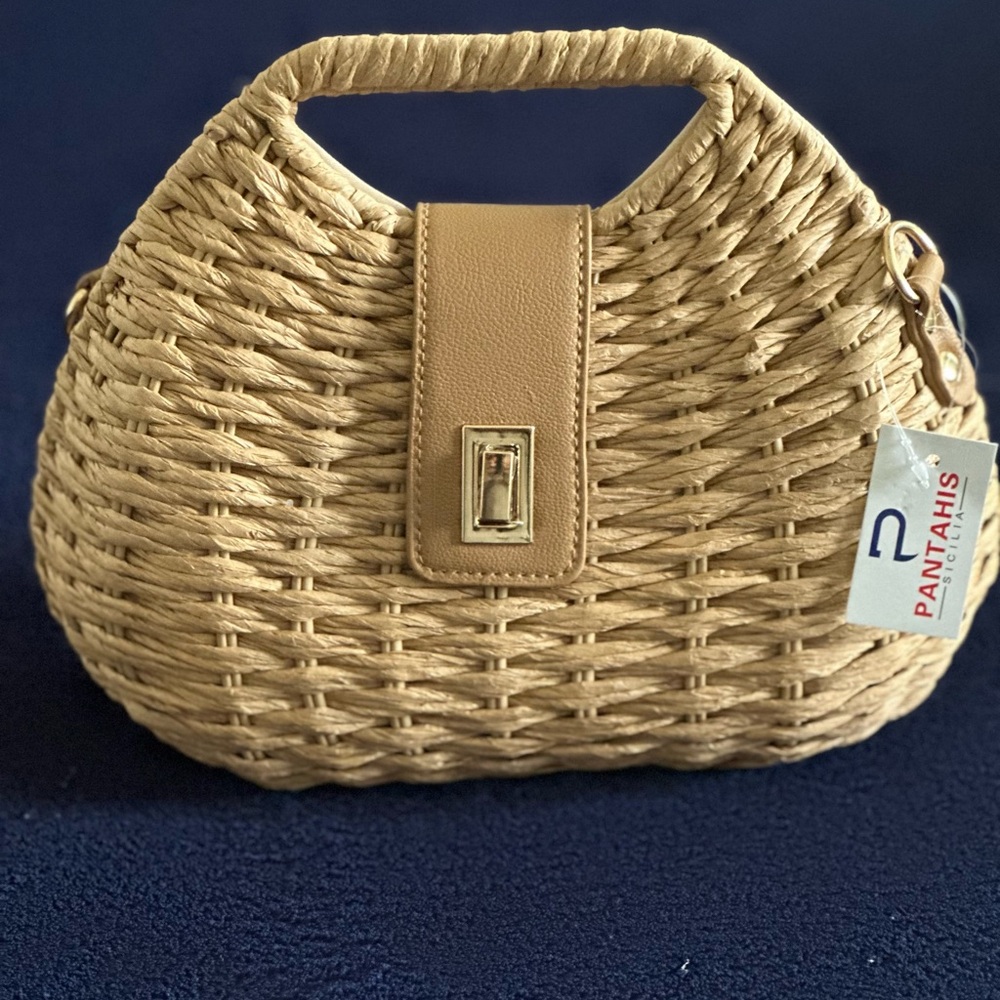 Source Unknown Tan Woven Shoulder Bag